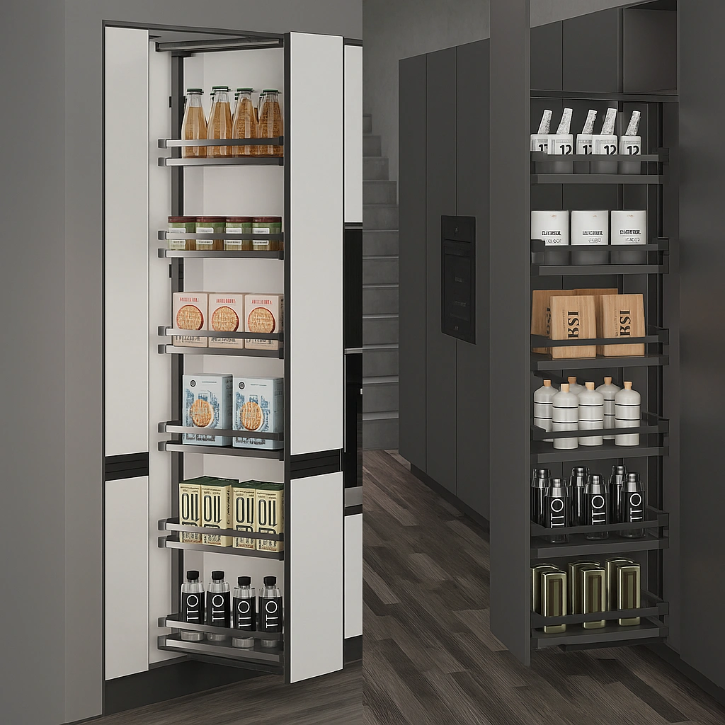 cargo potravinový kôš do vysokej skrine chróm a antracit