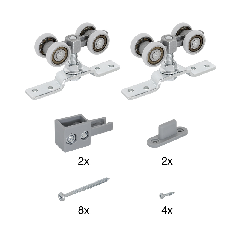 Sada vozíkov AXIUM na jedny posuvné dvere / 100 kg