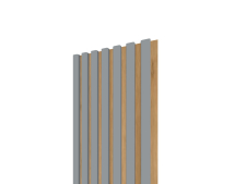 Lamelov panel 3D 2650x300 mm / lamely - siv matn / podklad    dub eurpsky